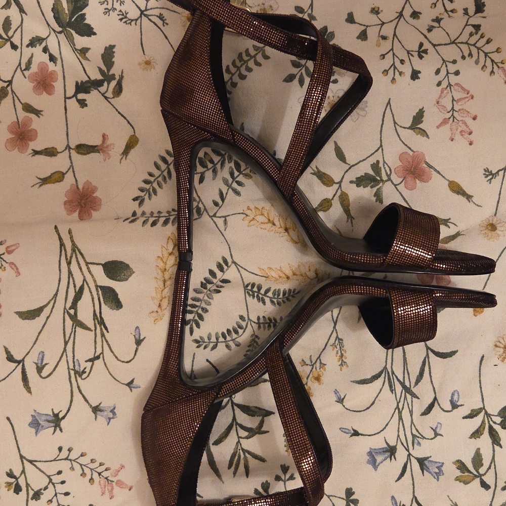 Nine West Women's Bronze Strappy Heels - Picture 7 of 8